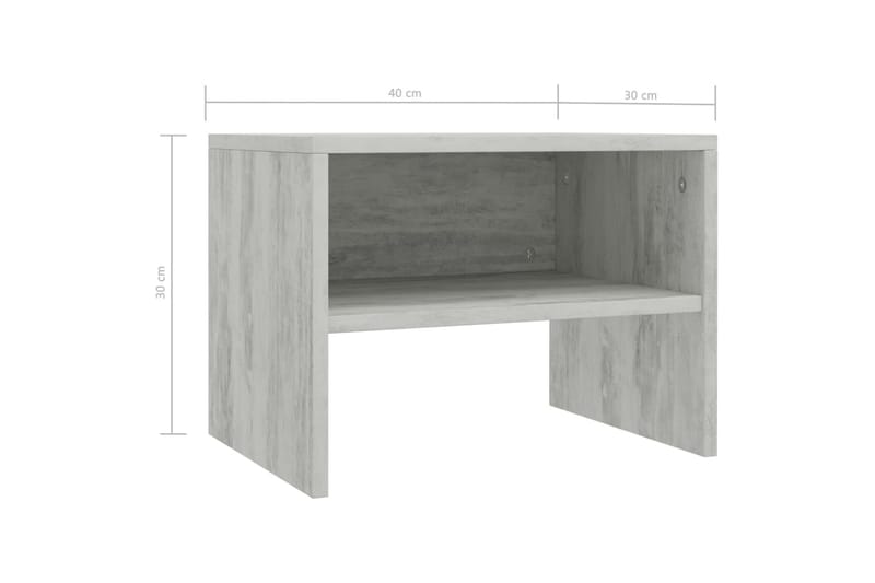 Sengeskabe 2 Stk. 40 X 30 X 30 Cm Spånplade Betongrå - Grå - Møbler - Borde - Aflastningsbord - Sengebord