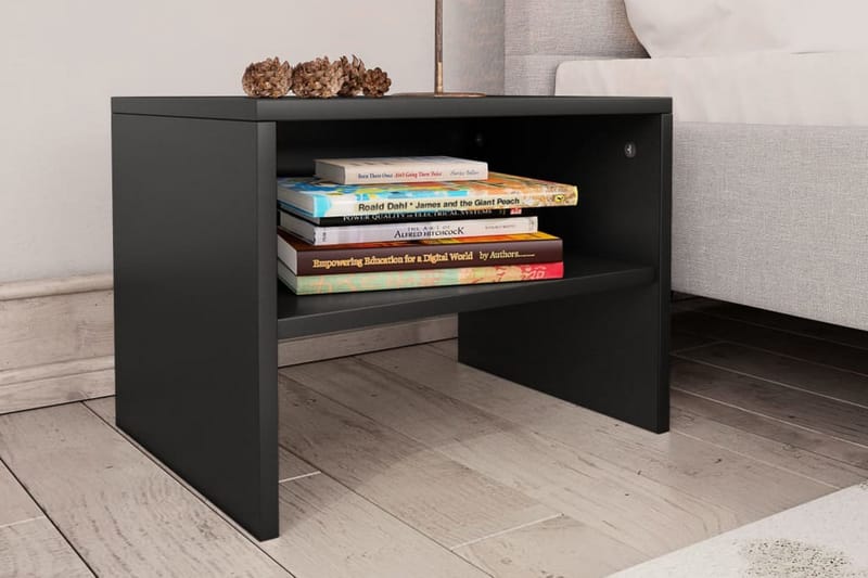 Sengeskabe 2 Stk. 40 X 30 X 30 Cm Spånplade Sort - Sort - Møbler - Borde - Aflastningsbord - Sengebord