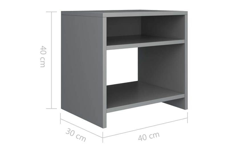 Sengeskabe 2 Stk. 40 X 30 X 40 Cm Spånplade Grå - Grå - Møbler - Borde - Aflastningsbord - Sengebord