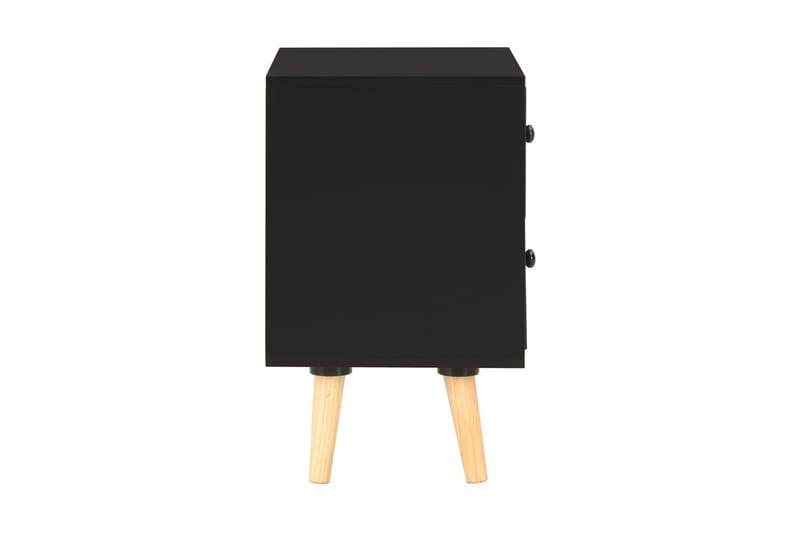 Sengeskabe 2 stk. 40 x 30 x 50 cm massivt fyrretræ sort - Sort - Møbler - Borde - Aflastningsbord - Sengebord
