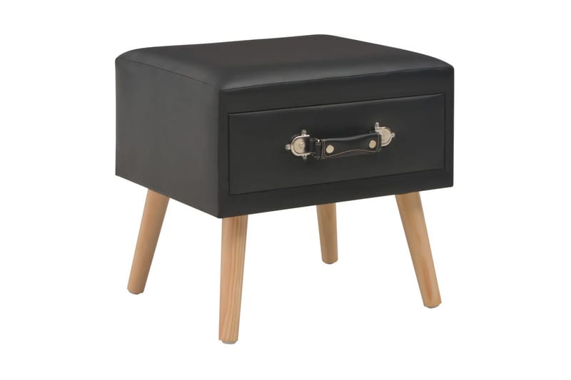 Sengeskabe 2 Stk. 40 X 35 X 40 Cm Kunstlæder Sort - Sort - Møbler - Borde - Aflastningsbord - Sengebord