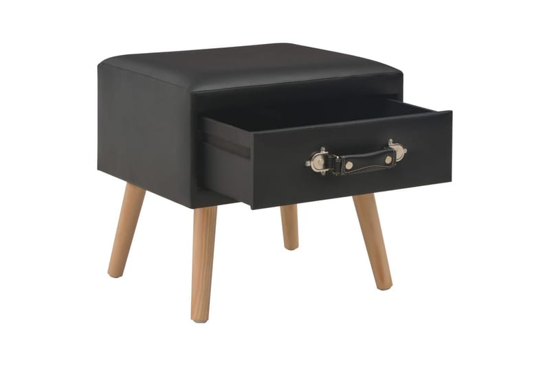Sengeskabe 2 Stk. 40 X 35 X 40 Cm Kunstlæder Sort - Sort - Møbler - Borde - Aflastningsbord - Sengebord