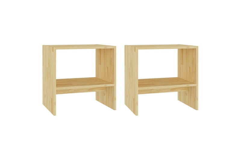 sengeskabe 2 stk. 40x30,5x40 cm massivt fyrretræ - Brun - Møbler - Borde - Aflastningsbord - Sengebord