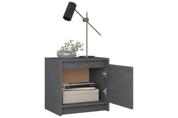 sengeskabe 2 stk. 40x30,5x40 cm massivt fyrretræ grå - Grå - Møbler - Borde - Aflastningsbord - Sengebord