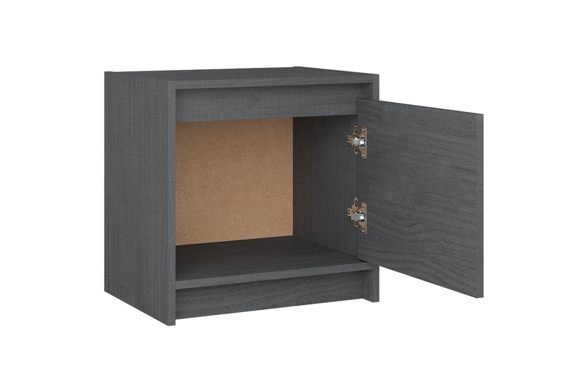 sengeskabe 2 stk. 40x30,5x40 cm massivt fyrretræ grå - Grå - Møbler - Borde - Aflastningsbord - Sengebord