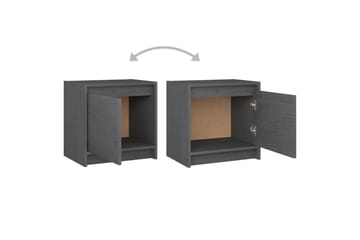 sengeskabe 2 stk. 40x30,5x40 cm massivt fyrretræ grå - Grå - Møbler - Borde - Aflastningsbord - Sengebord
