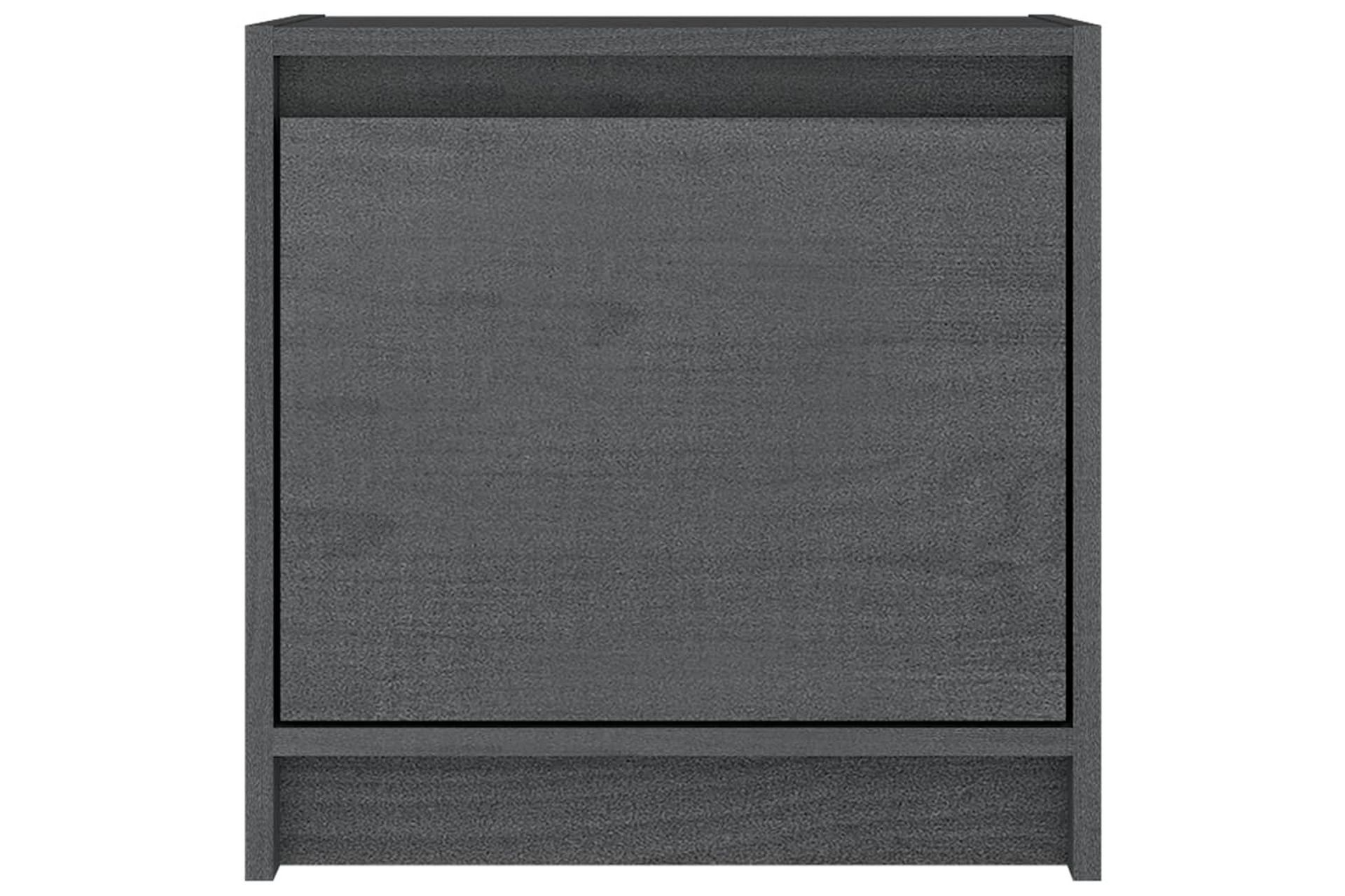 sengeskabe 2 stk. 40x30,5x40 cm massivt fyrretræ grå - Grå - Møbler - Borde - Aflastningsbord - Sengebord