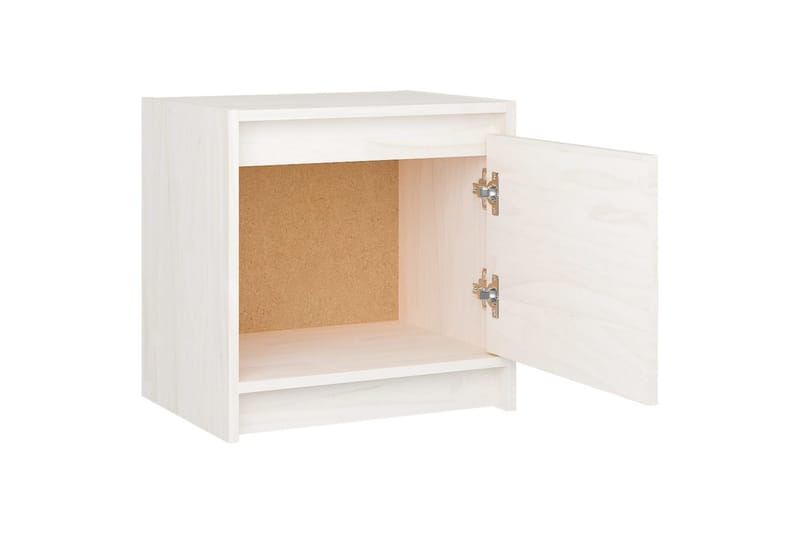 sengeskabe 2 stk. 40x30,5x40 cm massivt fyrretræ hvid - Hvid - Sengebord