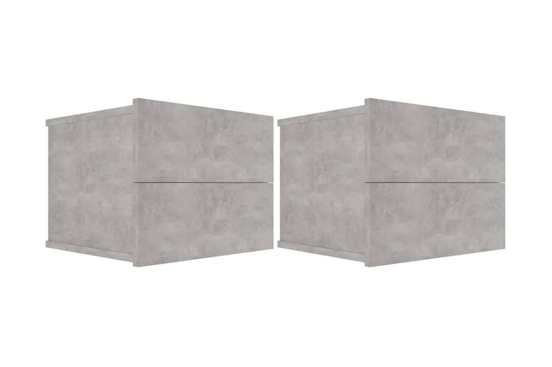 Sengeskabe 2 stk. 40x30x30 cm Spånplade Betongrå - Grå - Møbler - Borde - Aflastningsbord - Sengebord