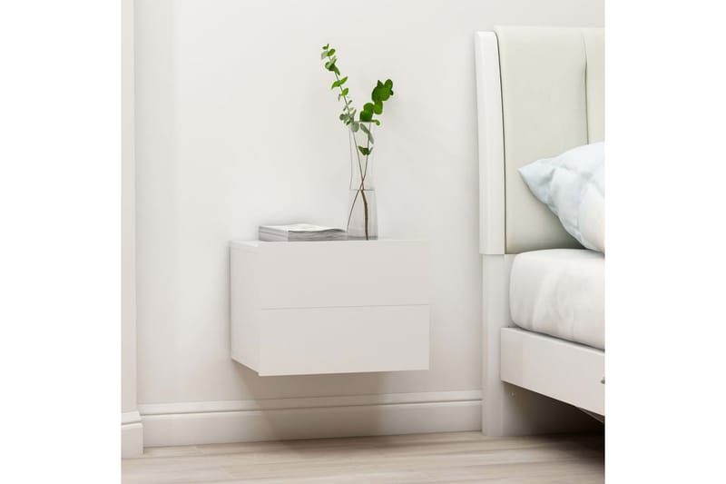 Sengeskabe 2 stk. 40x30x30 cm Spånplade Hvid - Hvid - Møbler - Borde - Aflastningsbord - Sengebord
