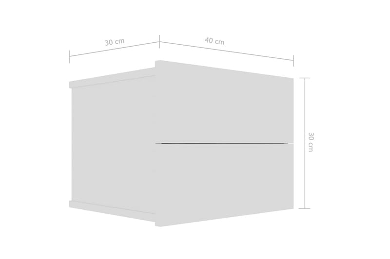 Sengeskabe 2 stk. 40x30x30 cm Spånplade Hvid - Hvid - Møbler - Borde - Aflastningsbord - Sengebord
