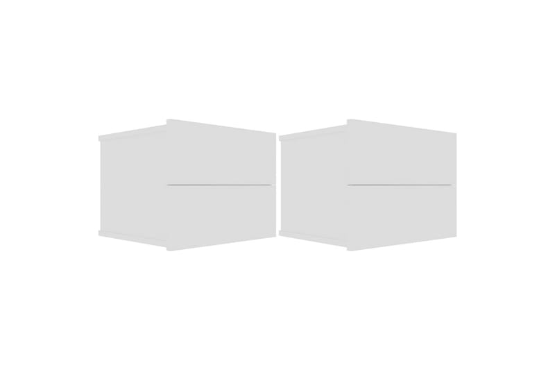 Sengeskabe 2 stk. 40x30x30 cm Spånplade Hvid - Hvid - Møbler - Borde - Aflastningsbord - Sengebord