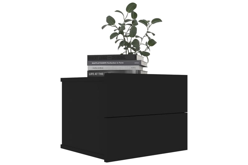 Sengeskabe 2 stk. 40x30x30 cm Spånplade Sort - Sort - Møbler - Borde - Aflastningsbord - Sengebord