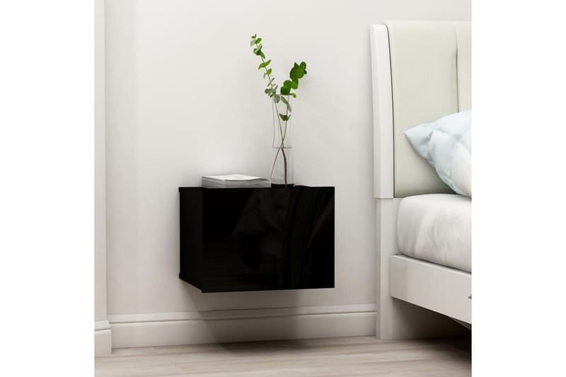 Sengeskabe 2 stk. 40x30x30 cm Spånplade Sort - Sort - Møbler - Borde - Aflastningsbord - Sengebord