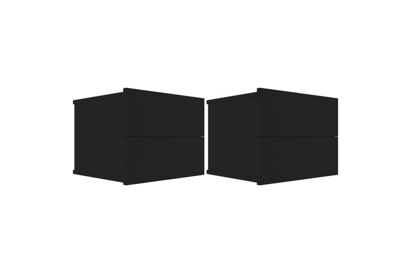 Sengeskabe 2 stk. 40x30x30 cm Spånplade Sort - Sort - Møbler - Borde - Aflastningsbord - Sengebord