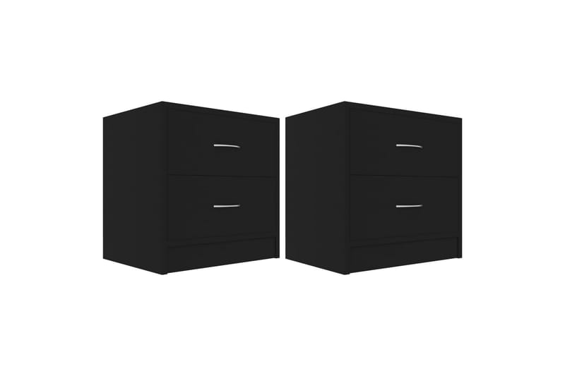 Sengeskabe 2 stk. 40x30x40 cm Spånplade Sort - Sort - Møbler - Borde - Aflastningsbord - Sengebord