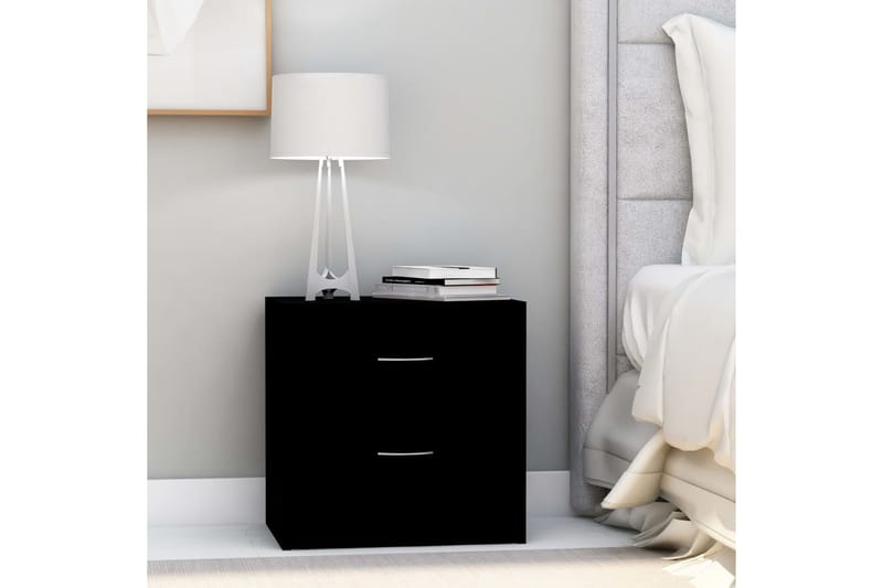 Sengeskabe 2 stk. 40x30x40 cm Spånplade Sort - Sort - Møbler - Borde - Aflastningsbord - Sengebord