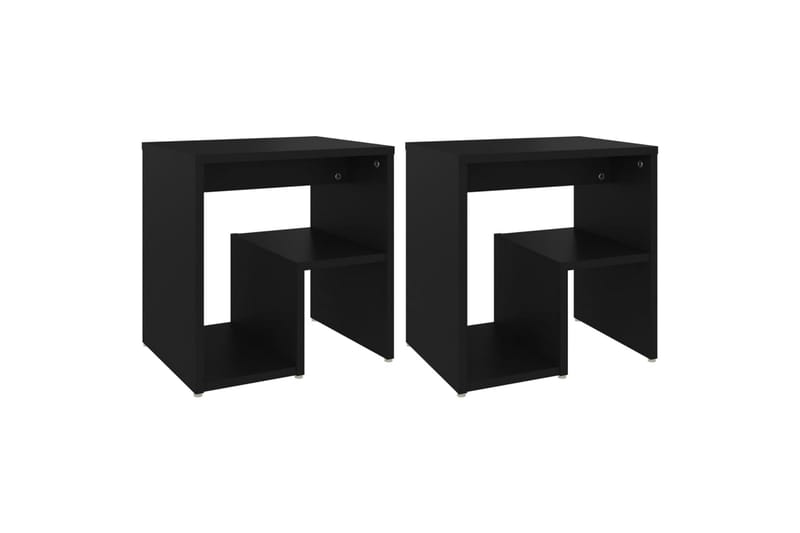sengeskabe 2 stk. 40x30x40 cm spånplade sort - Sort - Møbler - Borde - Aflastningsbord - Sengebord