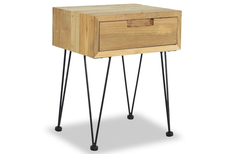 sengeskabe 2 stk. 40x30x50 cm massivt teaktræ - Brun - Møbler - Borde - Aflastningsbord - Sengebord