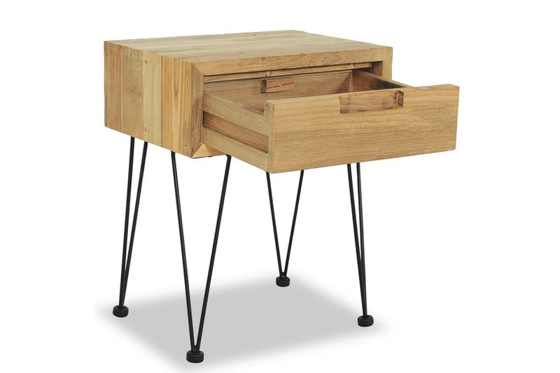 sengeskabe 2 stk. 40x30x50 cm massivt teaktræ - Brun - Møbler - Borde - Aflastningsbord - Sengebord
