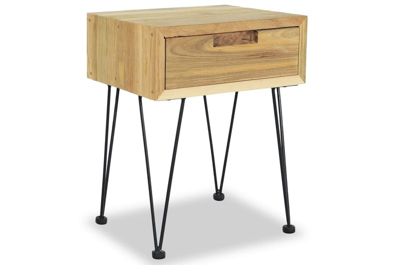 sengeskabe 2 stk. 40x30x50 cm massivt teaktræ - Brun - Møbler - Borde - Aflastningsbord - Sengebord