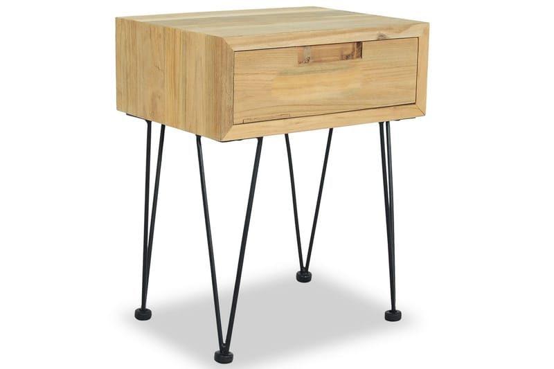 sengeskabe 2 stk. 40x30x50 cm massivt teaktræ - Brun - Møbler - Borde - Aflastningsbord - Sengebord