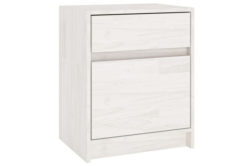 sengeskabe 2 stk. 40x31x50 cm massivt fyrretræ hvid - Hvid - Sengebord