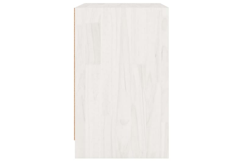sengeskabe 2 stk. 40x31x50 cm massivt fyrretræ hvid - Hvid - Sengebord