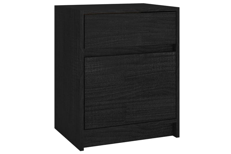 sengeskabe 2 stk. 40x31x50 cm massivt fyrretræ sort - Sort - Møbler - Borde - Aflastningsbord - Sengebord