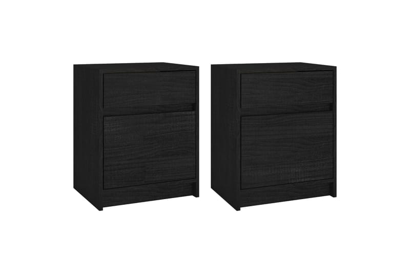 sengeskabe 2 stk. 40x31x50 cm massivt fyrretræ sort - Sort - Møbler - Borde - Aflastningsbord - Sengebord