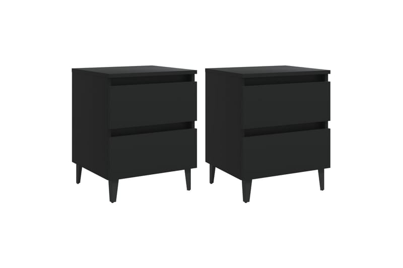 sengeskabe 2 stk. 40x35x50 cm sort - Sort - Møbler - Borde - Aflastningsbord - Sengebord