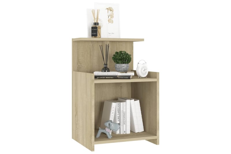 sengeskabe 2 stk. 40x35x60 cm spånplade sonoma-eg - Brun - Møbler - Borde - Aflastningsbord - Sengebord