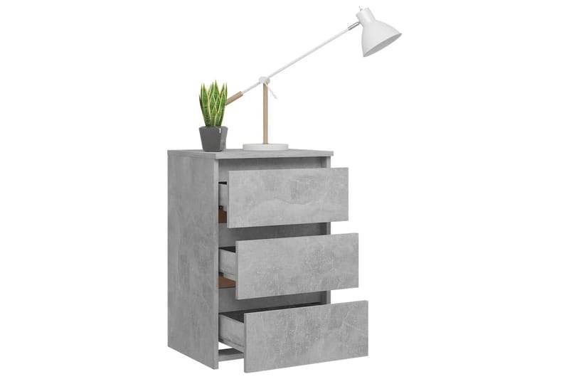 sengeskabe 2 stk. 40x35x62,5 cm spånplade betongrå - Grå - Møbler - Borde - Aflastningsbord - Sengebord