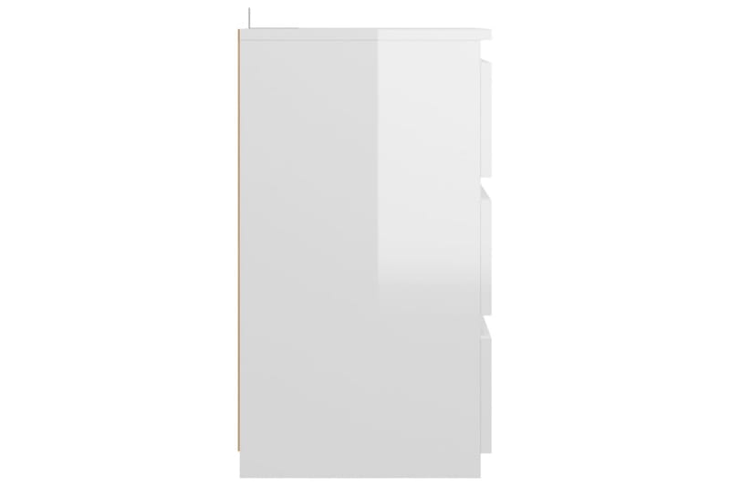sengeskabe 2 stk. 40x35x62,5 cm spånplade hvid højglans - Hvid - Sengebord