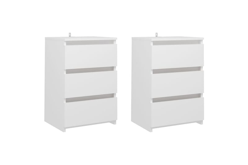 sengeskabe 2 stk. 40x35x62,5 cm spånplade hvid - Hvid - Møbler - Borde - Aflastningsbord - Sengebord