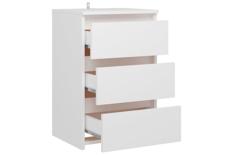 sengeskabe 2 stk. 40x35x62,5 cm spånplade hvid - Hvid - Sengebord