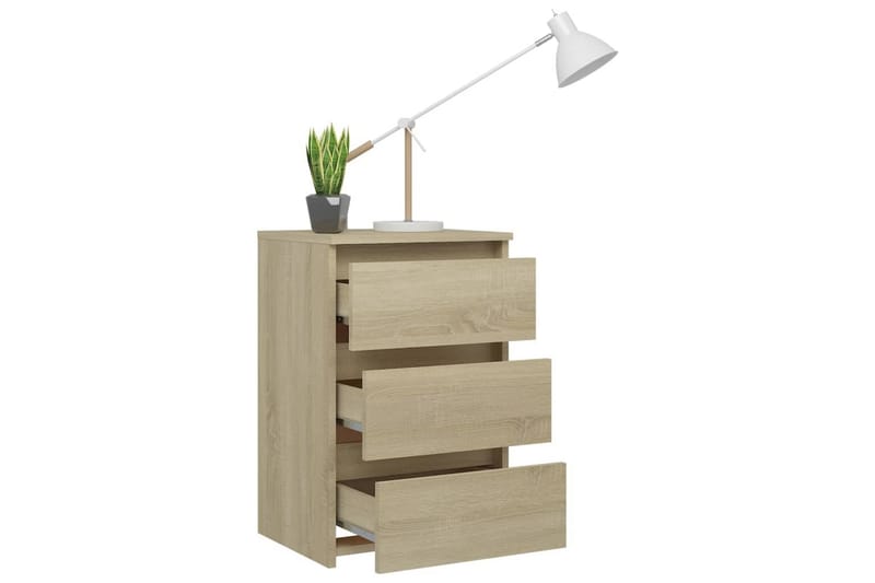 sengeskabe 2 stk. 40x35x62,5 cm spånplade sonoma-eg - Brun - Sengebord