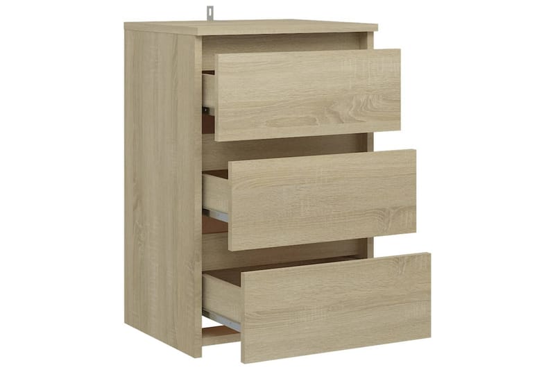 sengeskabe 2 stk. 40x35x62,5 cm spånplade sonoma-eg - Brun - Sengebord