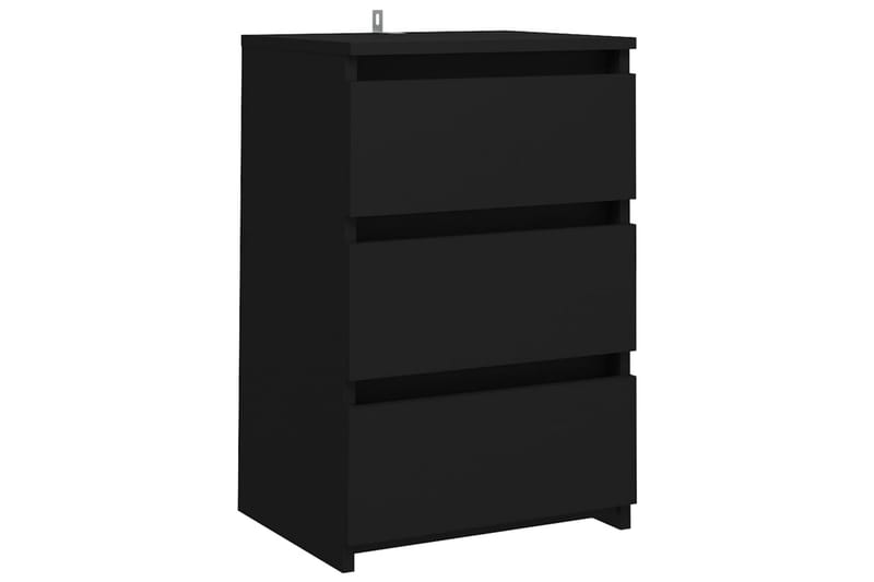 sengeskabe 2 stk. 40x35x62,5 cm spånplade sort - Sort - Møbler - Borde - Aflastningsbord - Sengebord