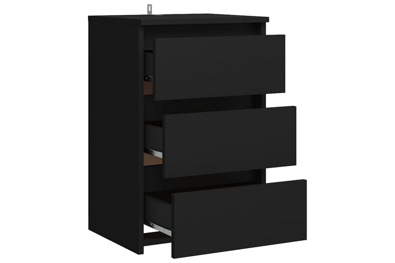 sengeskabe 2 stk. 40x35x62,5 cm spånplade sort - Sort - Møbler - Borde - Aflastningsbord - Sengebord