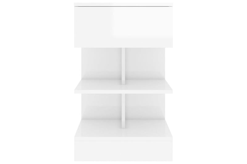 sengeskabe 2 stk. 40x35x65 cm hvid højglans - Hvid - Sengebord