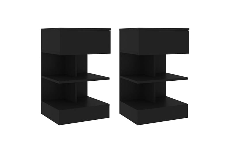 sengeskabe 2 stk. 40x35x65 cm sort - Sort - Møbler - Borde - Aflastningsbord - Sengebord