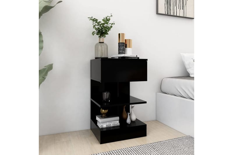 sengeskabe 2 stk. 40x35x65 cm sort - Sort - Møbler - Borde - Aflastningsbord - Sengebord