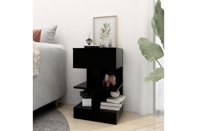 sengeskabe 2 stk. 40x35x65 cm sort - Sort - Møbler - Borde - Aflastningsbord - Sengebord