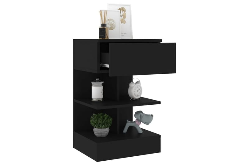 sengeskabe 2 stk. 40x35x65 cm sort - Sort - Møbler - Borde - Aflastningsbord - Sengebord