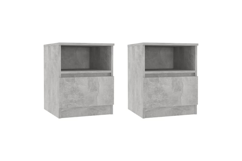 sengeskabe 2 stk. 40x40x50 cm spånplade betongrå - Grå - Sengebord