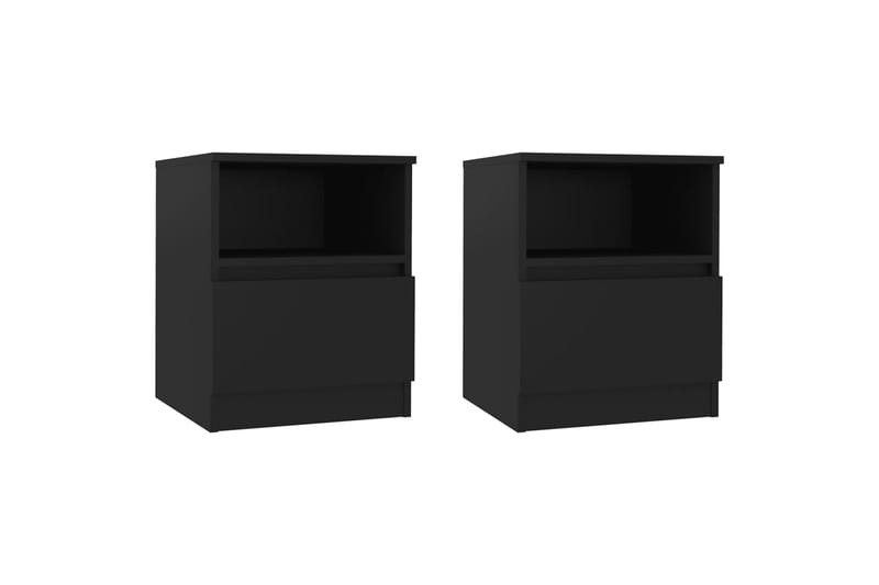 sengeskabe 2 stk. 40x40x50 cm spånplade sort - Sort - Møbler - Borde - Aflastningsbord - Sengebord