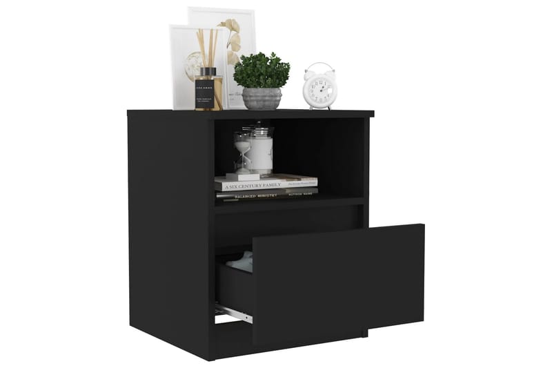 sengeskabe 2 stk. 40x40x50 cm spånplade sort - Sort - Møbler - Borde - Aflastningsbord - Sengebord