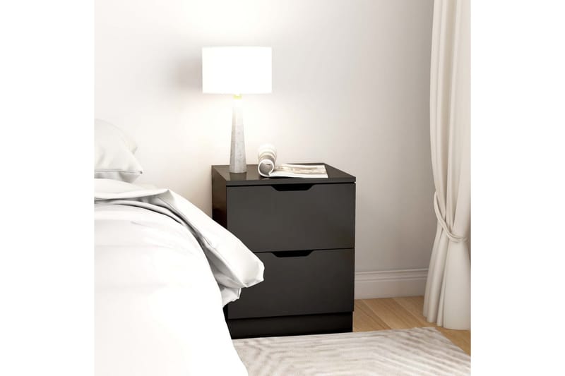sengeskabe 2 stk. 40x40x50 cm spånplade sort - Sort - Møbler - Borde - Aflastningsbord - Sengebord