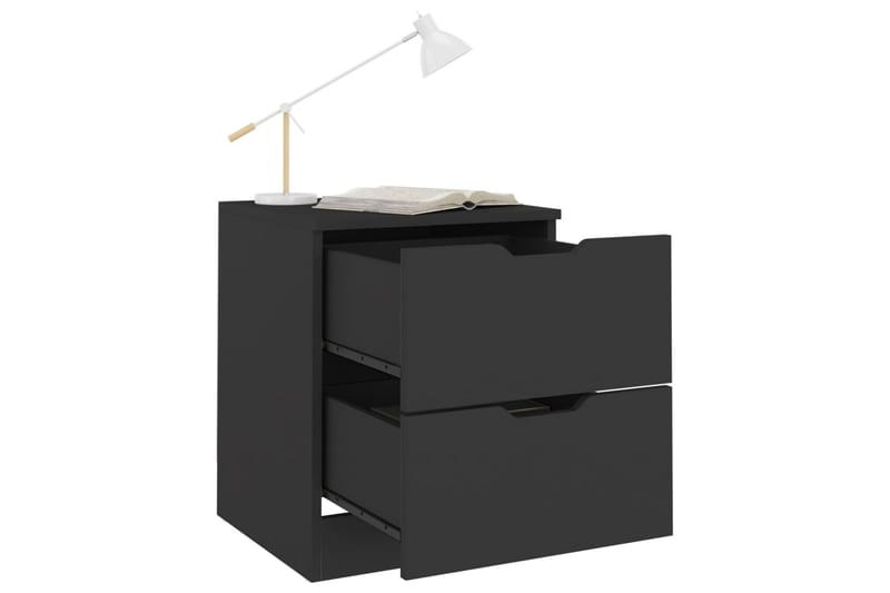 sengeskabe 2 stk. 40x40x50 cm spånplade sort - Sort - Møbler - Borde - Aflastningsbord - Sengebord